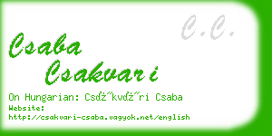 csaba csakvari business card